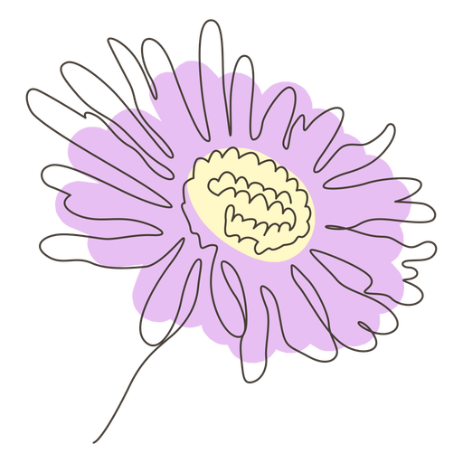 Sunflower flower line drawing stroke PNG Design