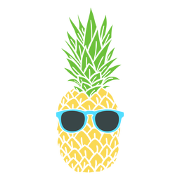 Óculos de sol na silhueta realista de abacaxi Desenho PNG