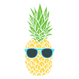 Sunglasses on pineapple realistic silhouette Transparent PNG