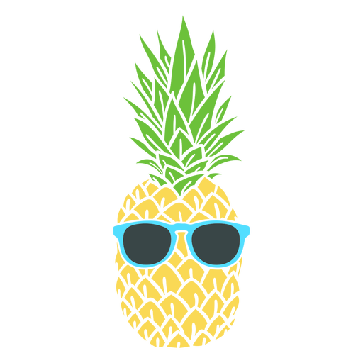 Sonnenbrille auf Ananas realistische Silhouette