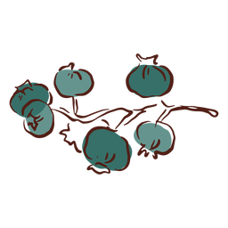 Sweetheart blueberry bush brunch hand drawn PNG Design
