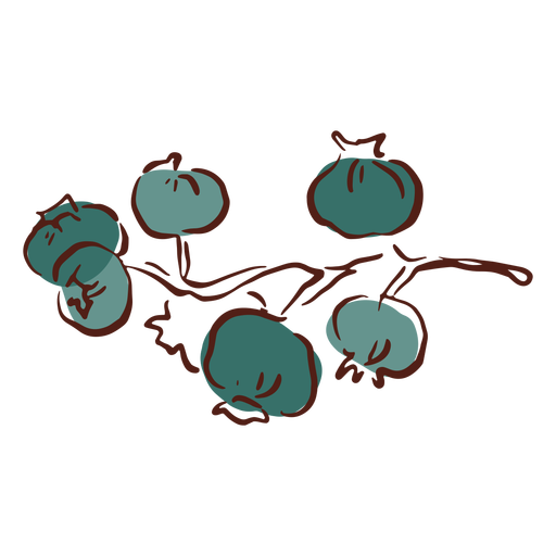 Schatz Blaubeerbuschbrunch Hand gezeichnet PNG-Design