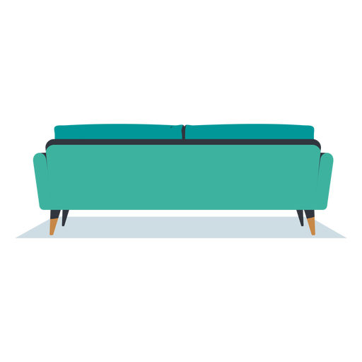 Dreisitzer Sofa R?ckansicht flach PNG-Design