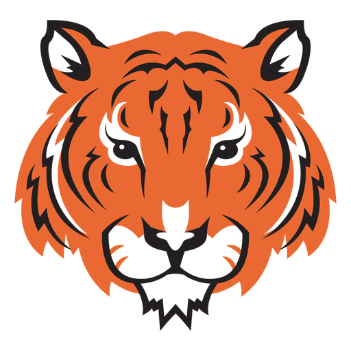 Cabeza de tigre coloreada Diseño PNG