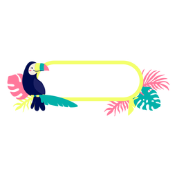 Title frame toucan and leaves element PNG Design