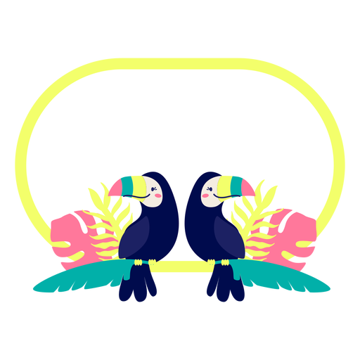 Titelrahmen tropische Vögel Design PNG-Design