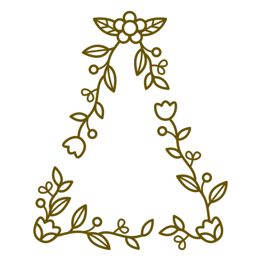 Trazo de marco floral triángulo Diseño PNG