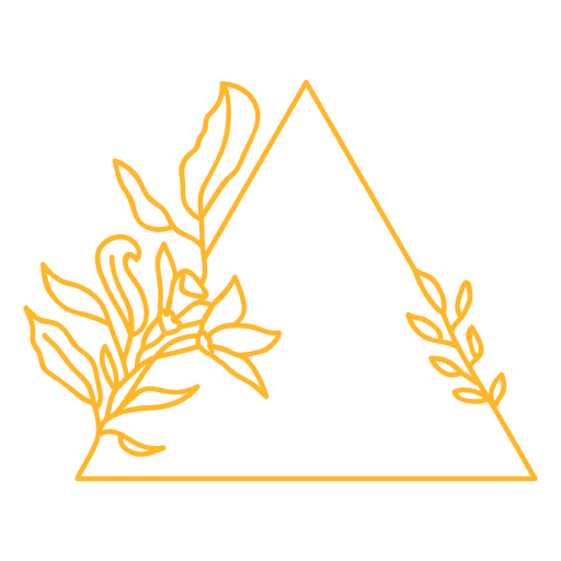 Vinilo de marco de hojas triangulares Diseño PNG