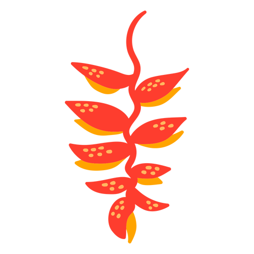 Dibujado a mano hojas de flores tropicales Diseño PNG