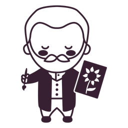 Van gogh netherland character stroke PNG Design