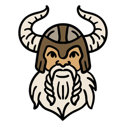 Wikinger Kopf und Helm Hand gezeichnet PNG-Design