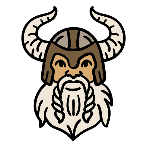 Viking head and helmet hand drawn PNG Design