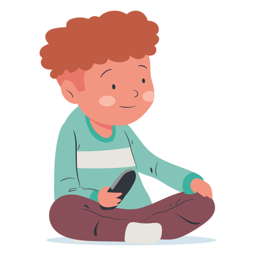 Watching tv sitting boy flat - Transparent PNG & SVG vector file