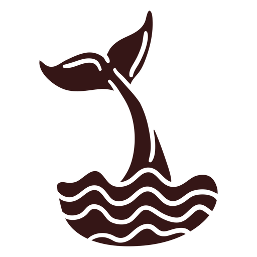 Whale tail slapping on water PNG Design