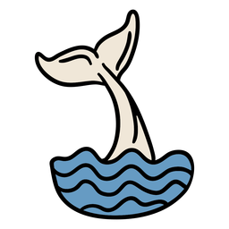 Whale tail slapping on water hand drawn PNG Design