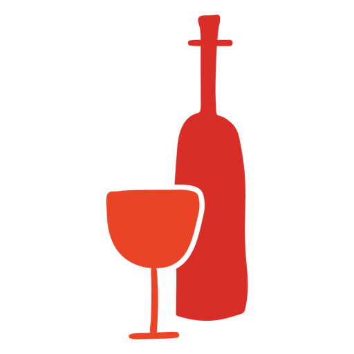 Garrafa de vinho e vidro cortado Desenho PNG