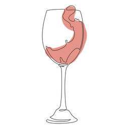 Weinglas elegante Strichzeichnung PNG-Design