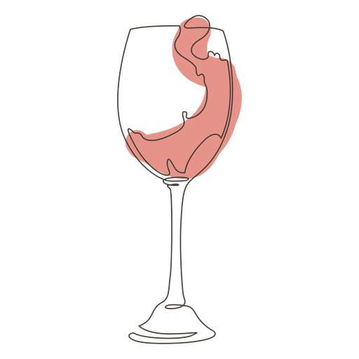 Dibujo de línea elegante copa de vino Diseño PNG