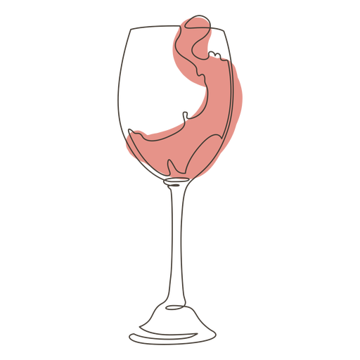 Dibujo de l?nea elegante copa de vino Diseño PNG