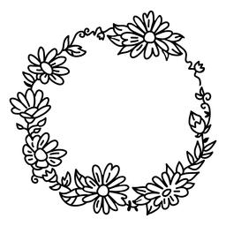 Kranz Blumendekor Vinyl PNG-Design