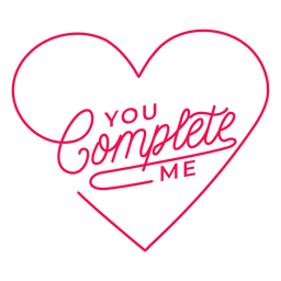 Me completas letras de corazón Diseño PNG