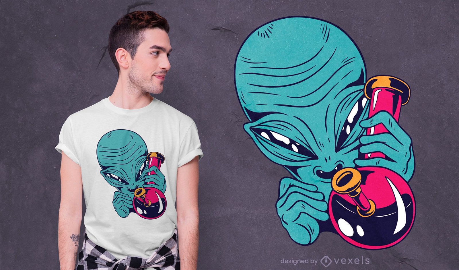 Diseño de camiseta high alien