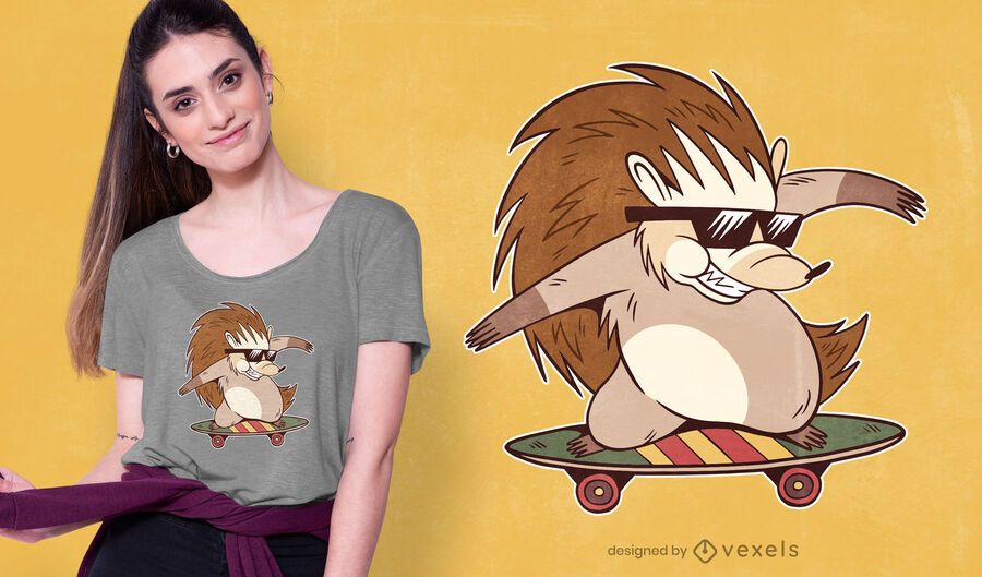 Skater hedgehog t-shirt design Skater hedgehog t-shirt design