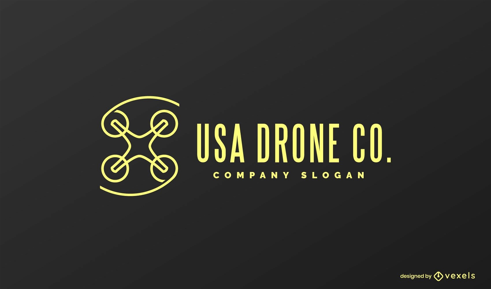 Diseño de logotipo de drone de usa