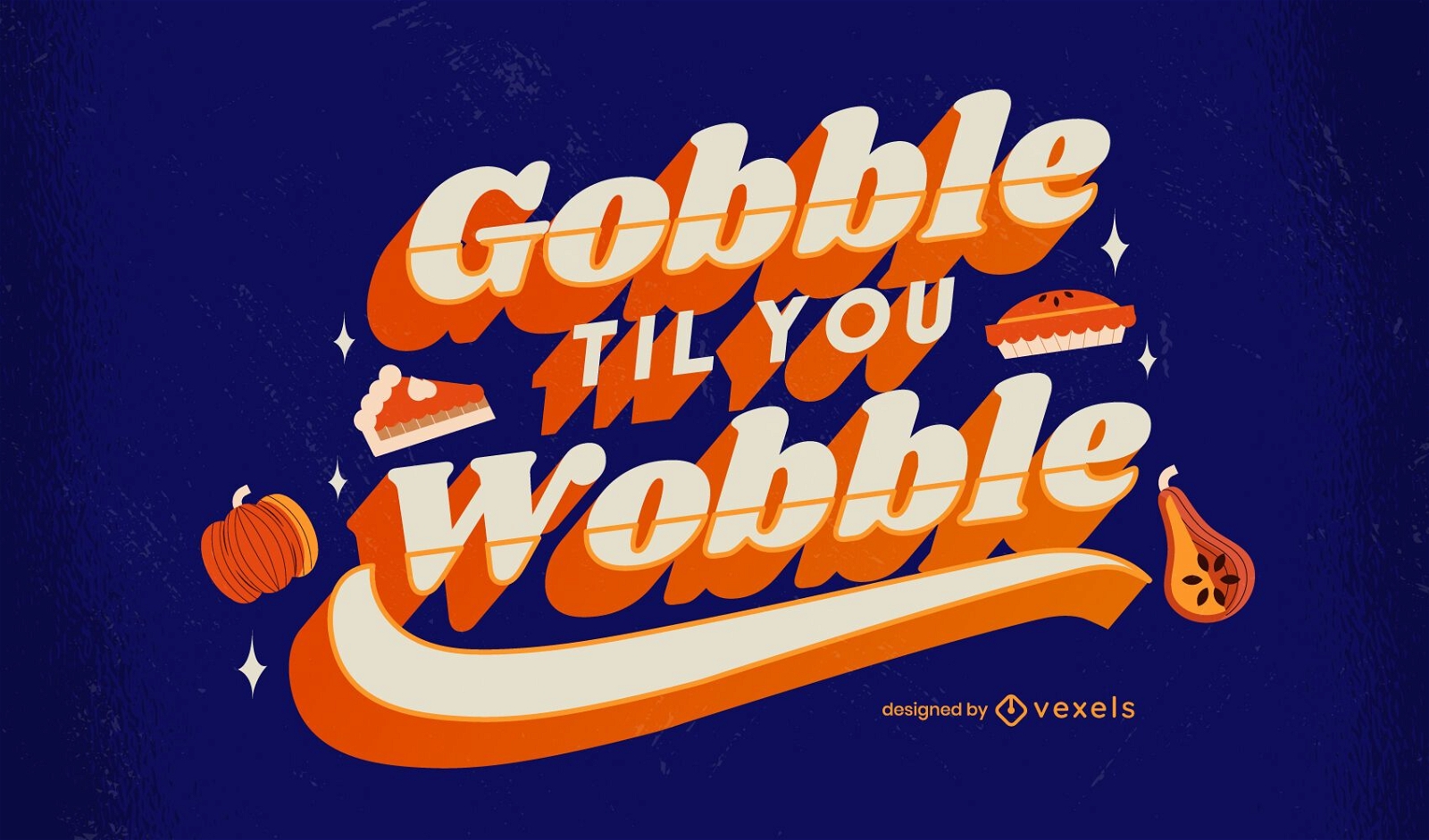 Gobble thanksgiving lettering design