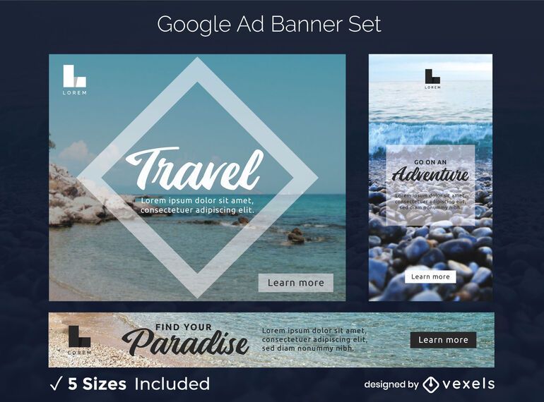 Travel ads banner set Travel ads banner set