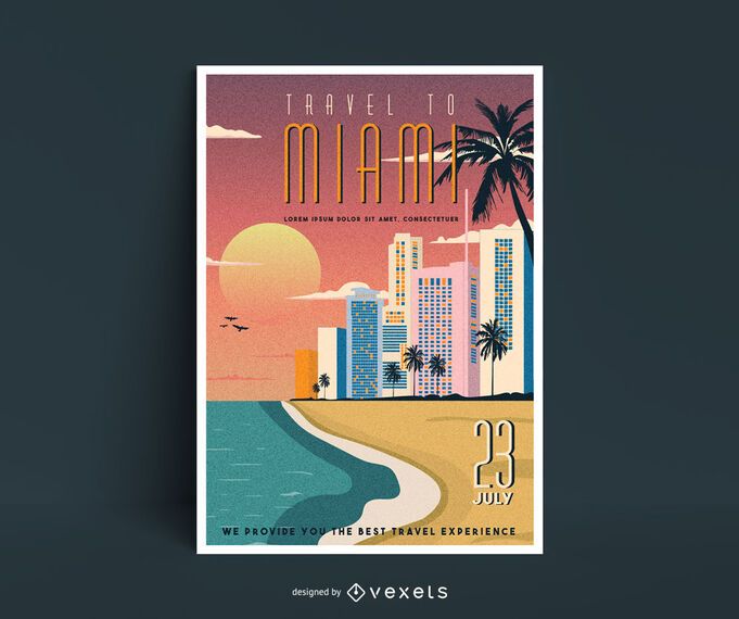 Cartel de viaje de Miami de estilo vintage Cartel de viaje de Miami de estilo vintage