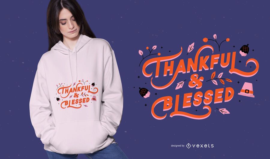 Thanksgiving Lettering T-shirt Design Thanksgiving Lettering T-shirt Design