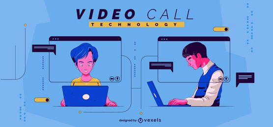 Video call technology illustration Video call technology illustration
