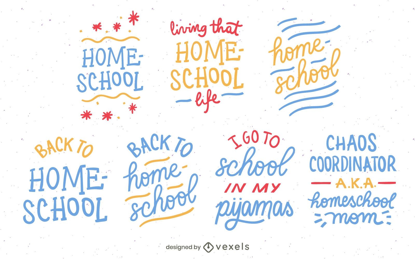 Homeschool Schriftzug Set Design