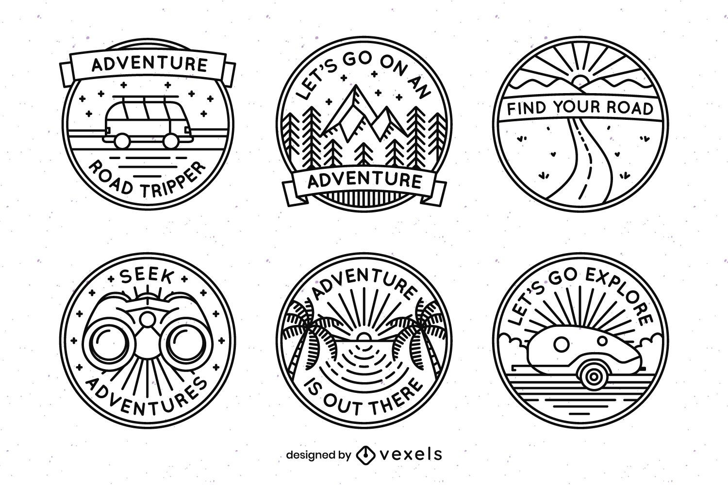 Pacote de design de emblemas de aventura