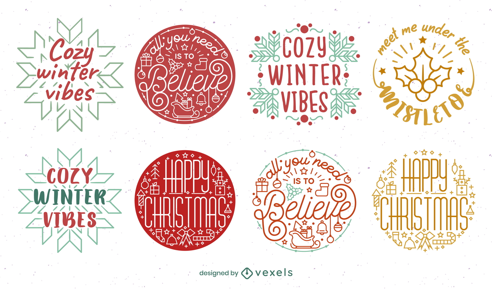 Christmas badge set design