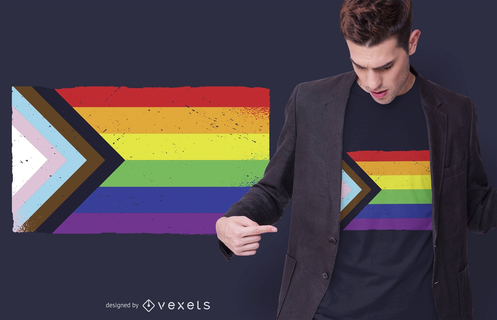 Diseño de camiseta LGTBQ Black Pride Flag