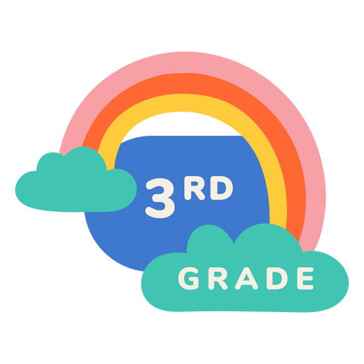 3rd grade rainbow label PNG Design