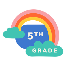 5th grade rainbow label PNG Design