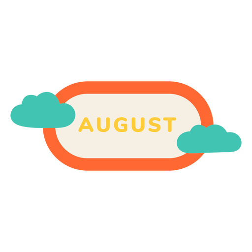 Etiqueta de nube de agosto Diseño PNG