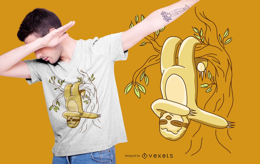 Hanging sloth t-shirt design Hanging sloth t-shirt design