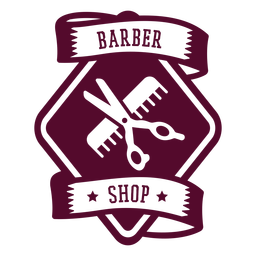 Barbershop Schere Kamm Abzeichen PNG-Design