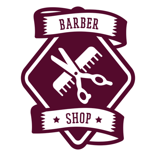 Barbershop scissors comb badge PNG Design