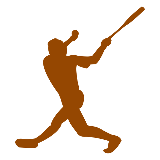 Batter hitting the ball silhouette