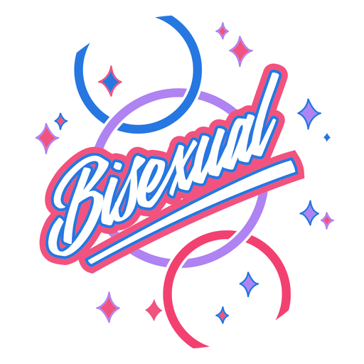 Bisexual sparkly badge PNG Design