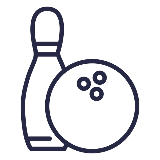 Bowlingkugel und Pin-Symbol PNG-Design