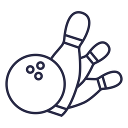 Bowling ball and pins falling icon Transparent PNG