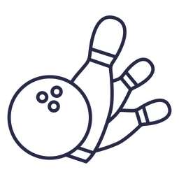 Bowlingkugel und Stifte fallen Symbol PNG-Design