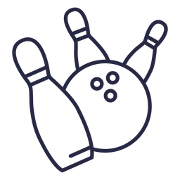 Ícone de bola de boliche atingindo pinos Desenho PNG