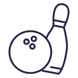 Bowling ball striking a pin icon Transparent PNG
